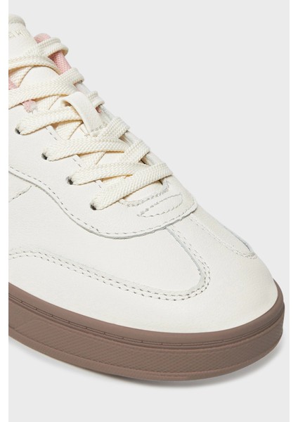 Logolu Deri Sneaker Ayakkabı Bayan Ayakkabı FW0FW08755 Tqn