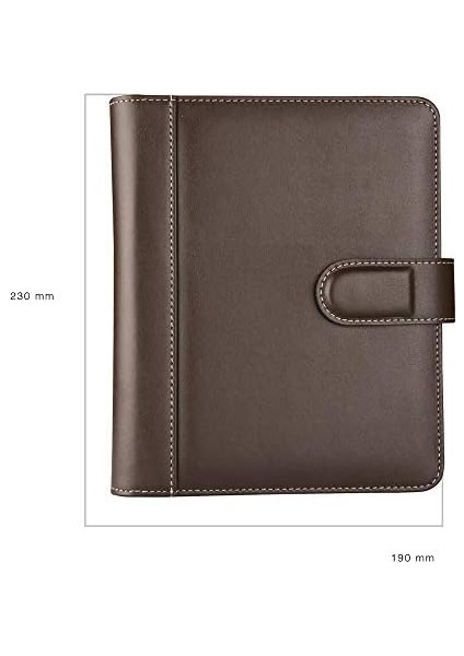 2025 Ajanda Suni Deri Mıknatıs Kapaklı 4 Halka Mekanizmalı Organizer, Kahverengi, 20X23X4 Cm. modelleri