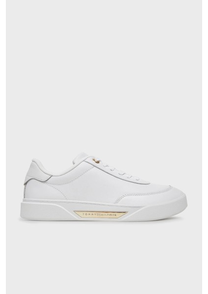 Logolu Deri Sneaker Ayakkabı Bayan Ayakkabı FW0FW08682 Ybs