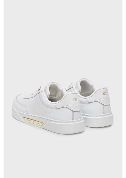 Logolu Deri Sneaker Ayakkabı Bayan Ayakkabı FW0FW08682 Ybs