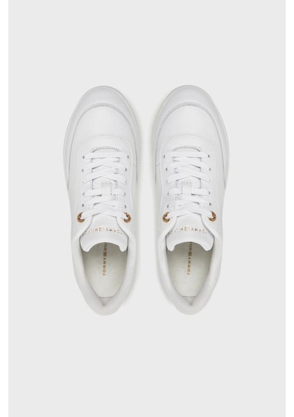 Logolu Deri Sneaker Ayakkabı Bayan Ayakkabı FW0FW08682 Ybs