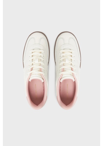 Logolu Deri Sneaker Ayakkabı Bayan Ayakkabı FW0FW08755 Tqn modelleri