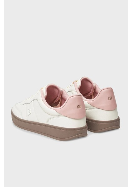 Logolu Deri Sneaker Ayakkabı Bayan Ayakkabı FW0FW08755 Tqn fırsatları