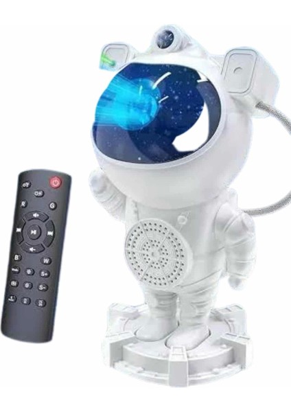 Gece Lambası Astronot Bluetooth Hoparlörlü Galaksi Işık Projektörü