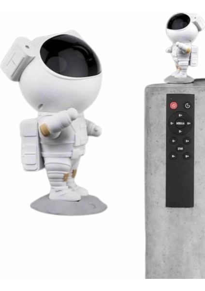 Gece Lambası Astronot Bluetooth Hoparlörlü Galaksi Işık Projektörü