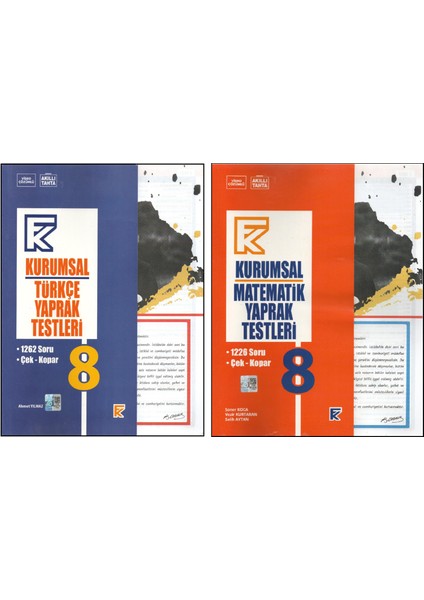 Kurmay 8. Sınıf Kurumsal Türkçe Yaprak Test+Kurumsal Matematik Yaprak Test (2 Kitap)