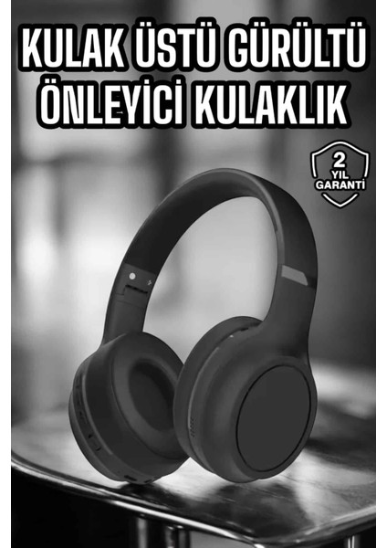 Kulak Üstü Kablosuz Bluetooth Kulaklık Gürültü Önleyici Ayarlanabilir