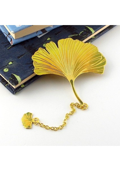 Düşmüş Sonbahar Ağaç Yaprakları Bookmark Metal Ayraç Kitap Ayracı Zincirli AY015