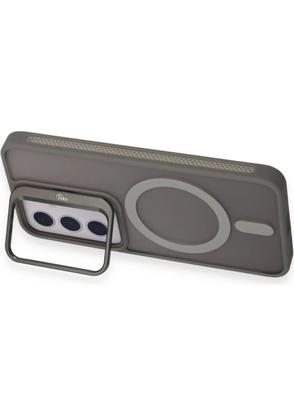 Samsung Galaxy S24 Flet Lens Magsafe Kapak - Gri Ynsmr indirimleri