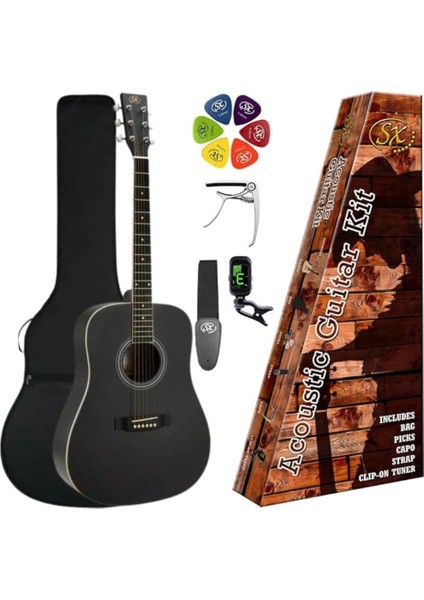 SD104KBK Akustik Gitar Seti (Siyah)