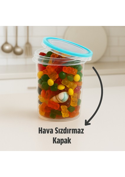 Vidalı Kapaklı Contalı Derin Saklama Kabı - 0,6 Litre - Tekli Hava Sızdırmaz Saklama Kutusu