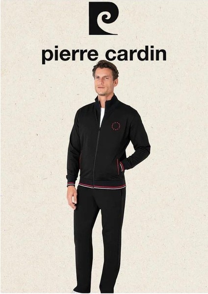 Erkek Regular Fit Pamuklu Fermuarlı Çizgi Detay Likralı Eşofman Takımı