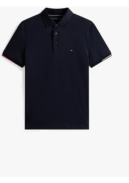 Erkek Interlock Flagcuff Polo T-Shirt - Lacivert indirimleri