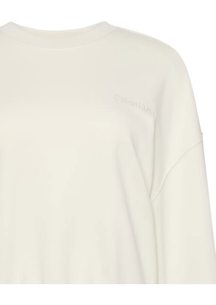 Kadın A - Logo Emb French Terry Sweatshirt - Beyaz modelleri