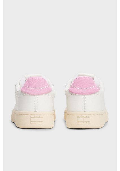 Logolu Deri Sneaker Ayakkabı Bayan Ayakkabı EN0EN02815 01V fırsatları