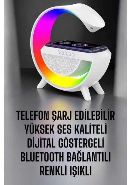Android Uyumlu Akıllı Bluetooth Hoparlör Kablosuz Şarj Cihazı Standı
