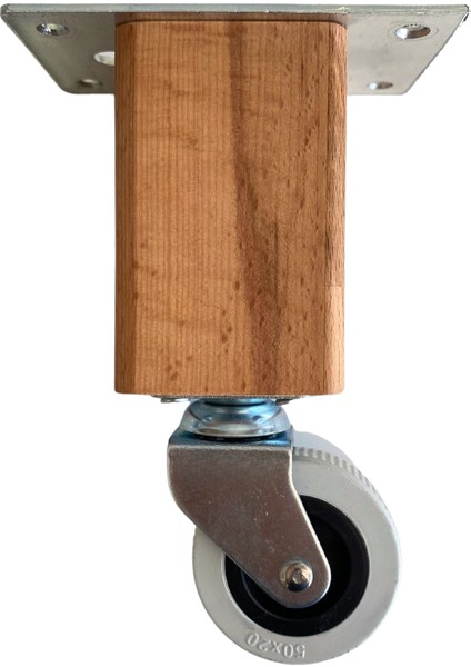 Kale Ahşap Tekerli Ayak Mobilya Masa ve Dolap Tekerli AYAĞI(FRENSİZ)(12CM-15CM)(KAYIN/GÜRGEN Ağacı) fiyatları