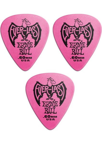 P09179-3 Gitar Penası 3 Adet Everlast 0.60 mm Pembe
