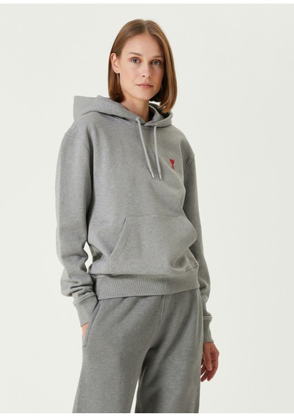 Gri Kapüşonlu Sweatshirt