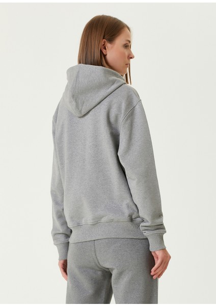 Gri Kapüşonlu Sweatshirt