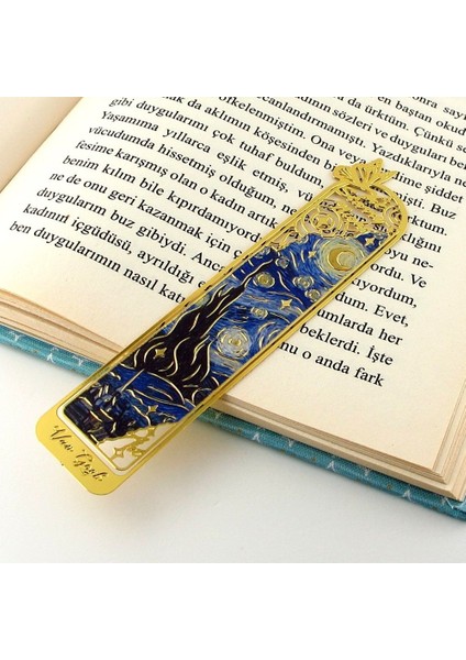 Vincent Van Gogh Yıldızlı Gece Starry Night Metal Ayraç Kitap Ayracı AY043 fiyatları