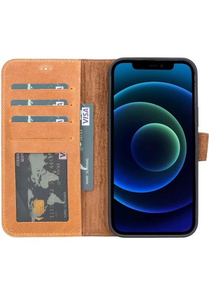 Apple iPhone 13 Pro Uyumlu Deri Cüzdanlı Kılıf Mwwn G19