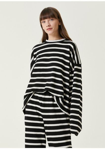 Skipper Çizgili Siyah Kadın Sweatshirt fiyatları