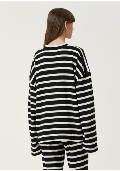 Skipper Çizgili Siyah Kadın Sweatshirt indirimleri