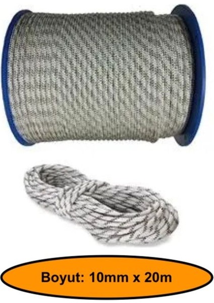 10 mm Sentetik Iskota Halat, Dağcı Ipi, Kamyoncu Halatı, Outdoor Kamping Piknik Salıncak Halatı, 20 Metre