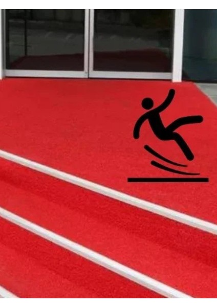 Kırmızı Kıvırcık Plastik Paspas, Dış Mekan Için Paspas, 1X11