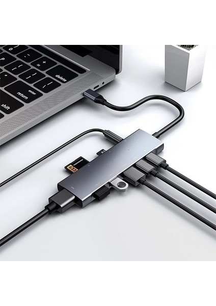 Ally 9 In1 Type C Hub 4k 30hz Hdmı Usb 3.0sdpd Adaptör-(1903) - Nfnd4794-3990