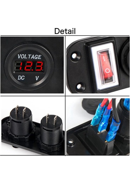 4'ü 1 Arada Dijital Voltmetre 12V Güç Soketi USB Güç Şarj Adaptörü (Yurt Dışından) fırsatları