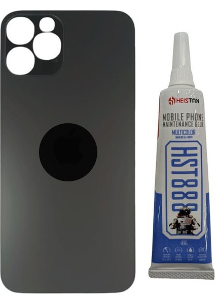 Iphone 12 Pro Max Uyumlu Siyah Arka Pil Kapağı Batarya Kapağı Yapışkan Hediyeli