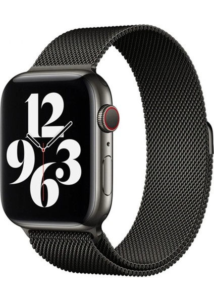 Apple Watch 38MM Metal Mıknatıslı Kordon - Siyah - NFND1060-9949