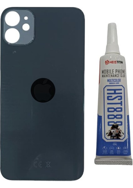 Iphone 12 Uyumlu Siyah Arka Pil Kapağı Batarya Kapağı Yapışkan Hediyeli