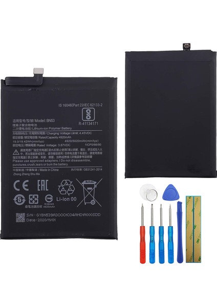 Xiaomi Redmi Note 9 Pro BN53 Batarya Pil Tamir Seti ve Pil Bandı