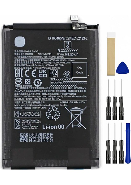Xiaomi Redmi 10C BN5G Batarya Pil Tamir Seti ve Pil Bandı