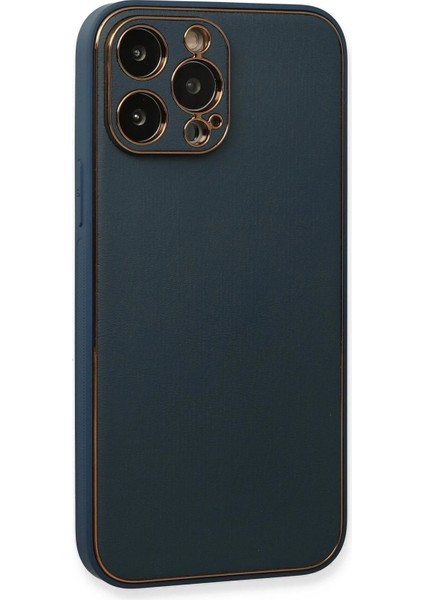 iPhone 13 Pro Kılıf Coco Deri Silikon Kapak - Mavi - NFND4485-5871
