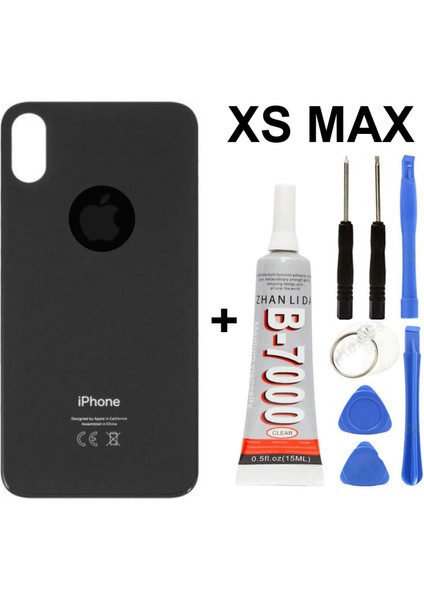 Iphone Xs Max Uyumlu Siyah Arka Pil Kapağı Batarya Kapağı Yapışkan Hediyeli