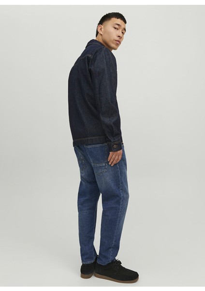 12229858_JJIFRANK Jjleen Aa 170 Mavi Erkek Yüksek Bel Cropped Fit Denim Pantolon modelleri