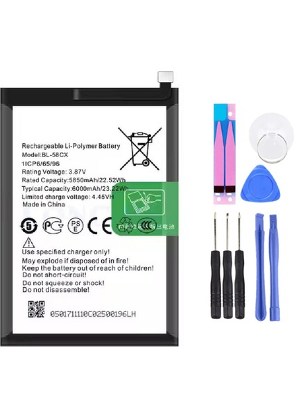 Infinix Hot 10i BL-58CX Batarya Pil Tamir Seti ve Pil Bandı