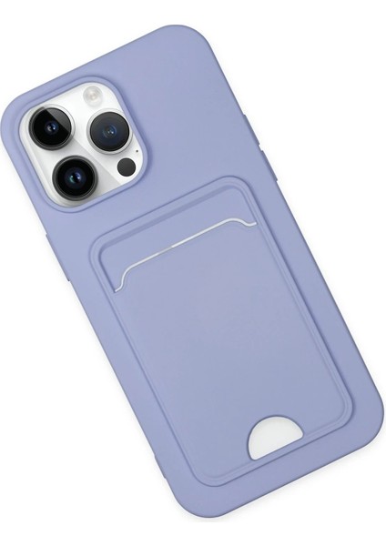 iPhone 14 Pro Kılıf Kelvin Kartvizitli Silikon - Lila - NFND6313-4609