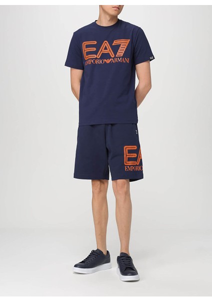 Bisiklet Yaka Lacivert Erkek T-Shirt 3DPT37PJMUZ