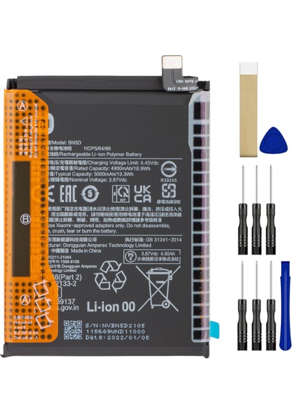 Xiaomi Redmi Note 11S BN5D Batarya Pil Tamir Seti ve Pil Bandı