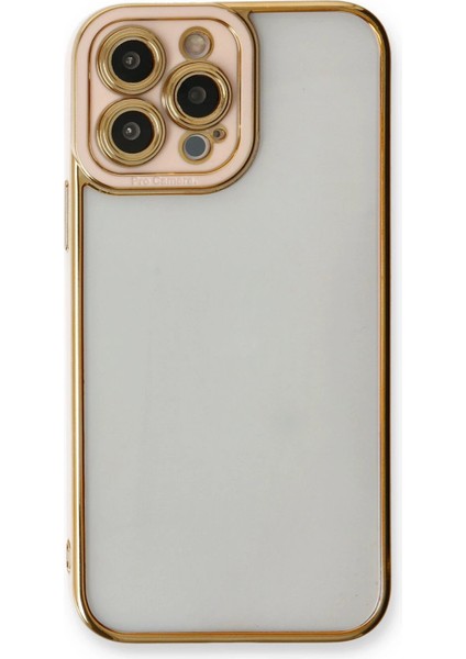 iPhone 13 Pro Max Kılıf Liva Lens Silikon - Pudra - NFND1104-1777