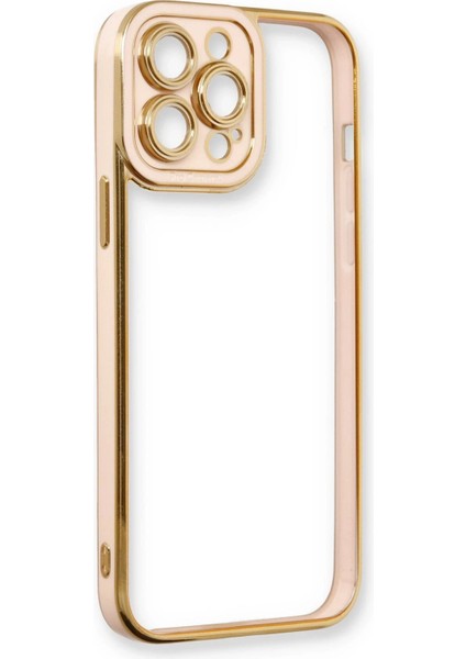 iPhone 13 Pro Max Kılıf Liva Lens Silikon - Pudra - NFND1104-1777