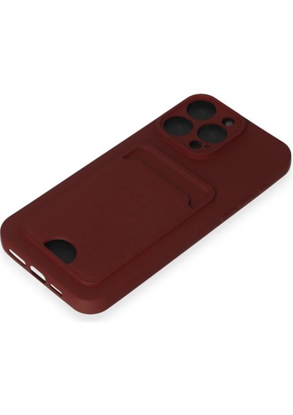iPhone 14 Pro Max Kılıf Kelvin Kartvizitli Silikon - Bordo - NFND2705-6024