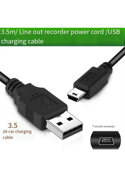Sürüş Kaydedici Kablosu Mini 2000MA Araba Malzemeleri Şarj Kablosu 3.5mb (Yurt Dışından) fiyatları
