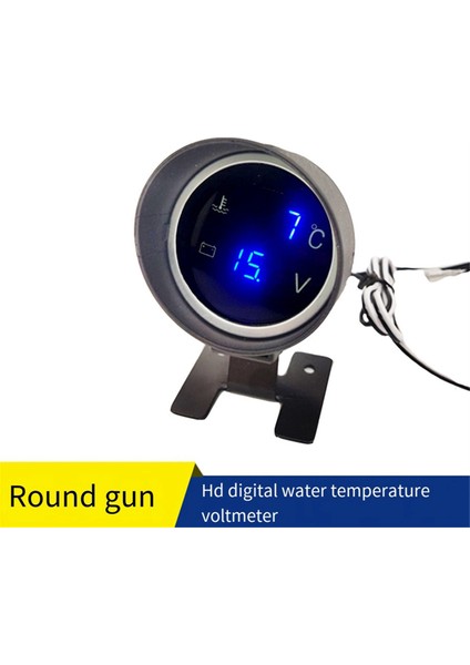 2'si 1 Arada 12V 24V Yuvarlak LED Dijital Araba Kamyon Su Sıcaklık Ölçer Kırmızı (Yurt Dışından) fırsatları