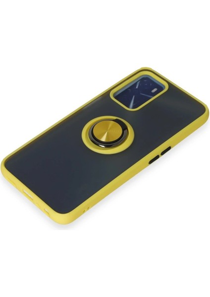 Oppo A16 Kılıf Montreal Yüzüklü Silikon Kapak - Sarı - NFND7938-7413 fırsatları